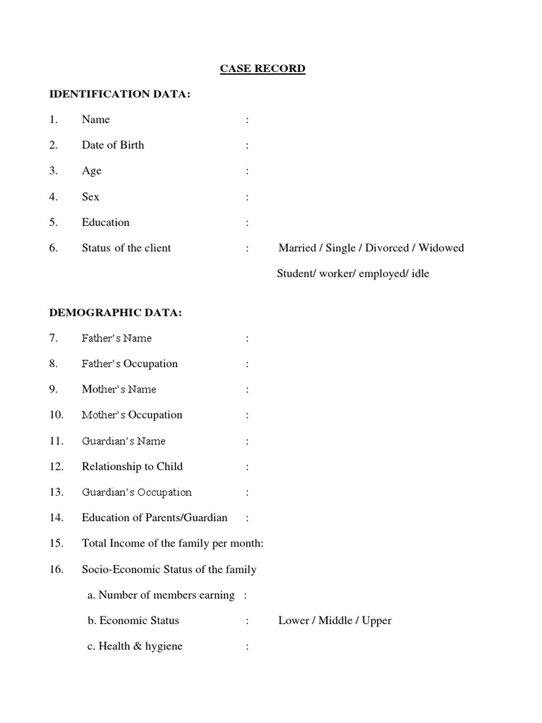 Case Record PDF Sibling Family