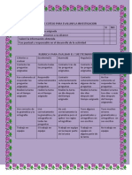 diseada lista de cotejo para evaluar la investigacion