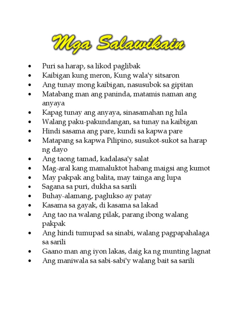mga-salawikain