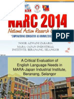 A Critical Evaluation of English Language Needs in MARA-Japan Industrial Institute, Beranang, Selangor