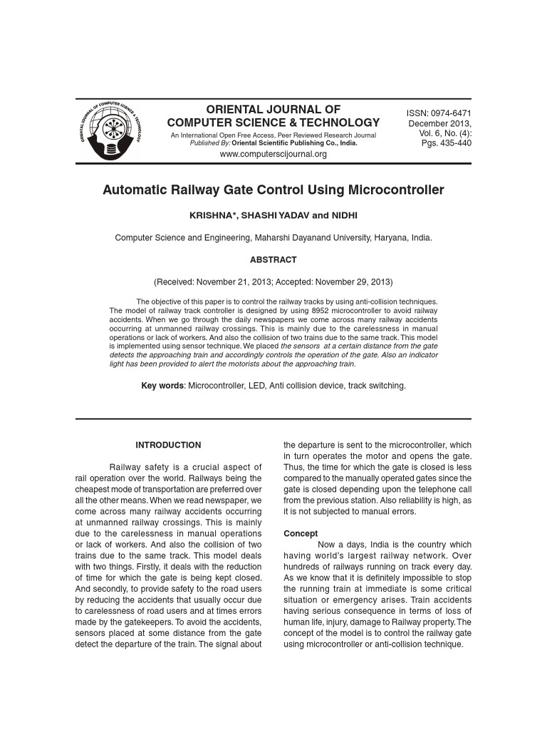 Automatic Railway Gate Control System | PDF