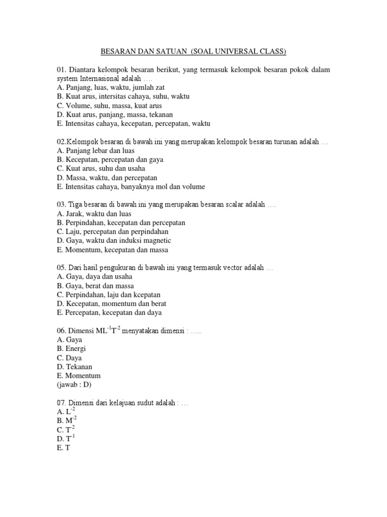 Soal Besaran Pdf