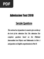 Download University of Lahore UOL Entry Test Sample Paper by Shawn Parker SN232561026 doc pdf
