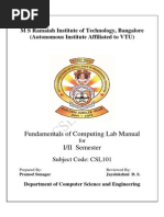 Csl101 Foc Lab Manual