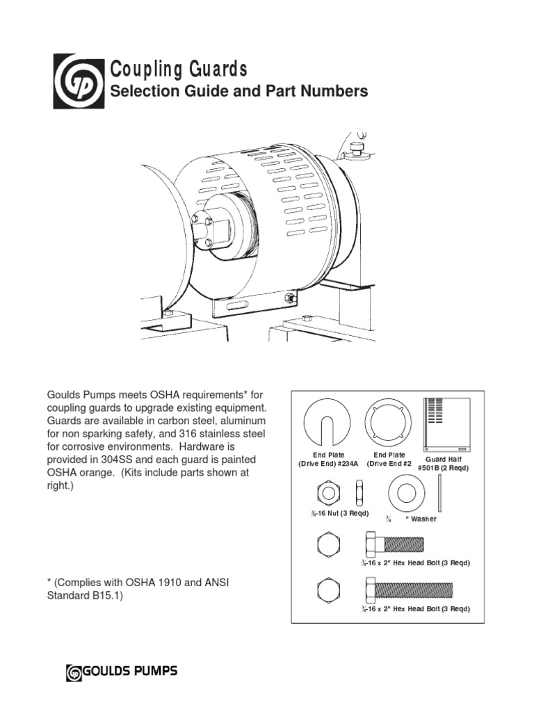 Goulds Pumps Coupling Guard Screw Steel