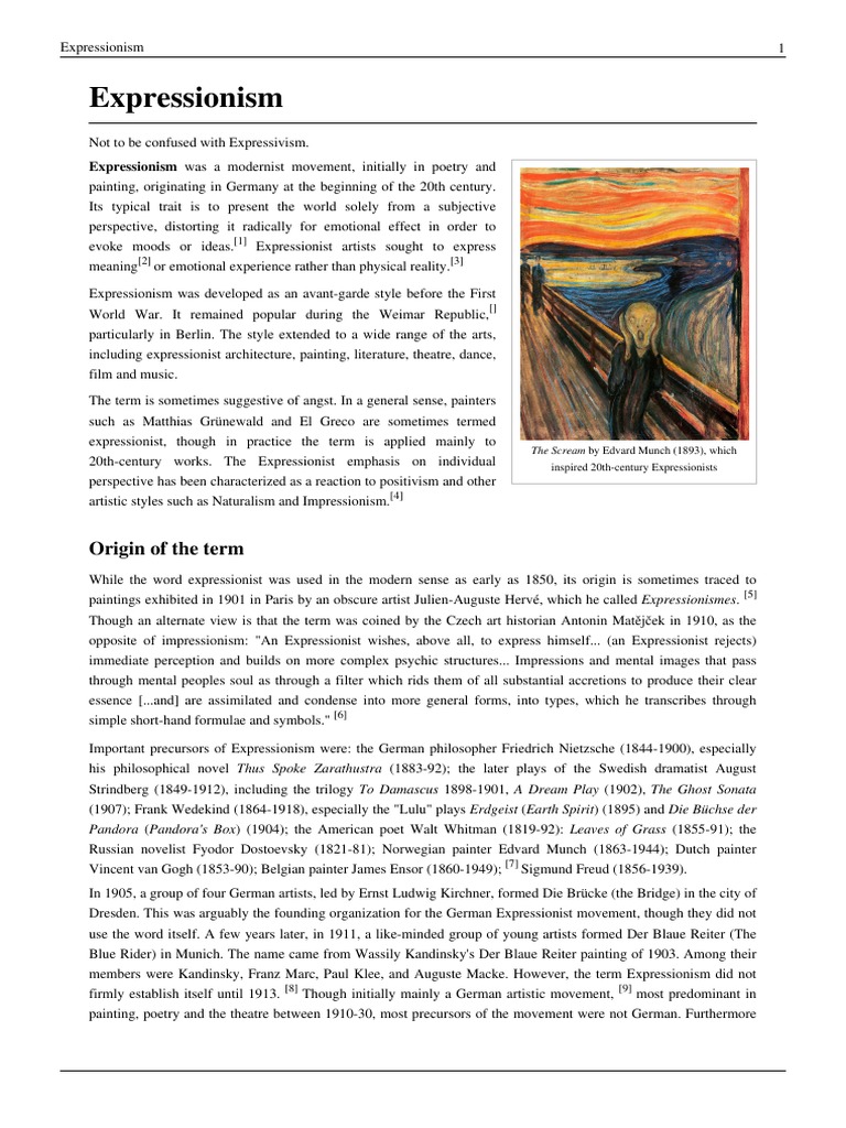 Understanding Expressionism in Art | PDF | Expressionism | Style