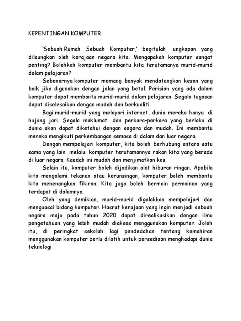 Kepentingan Komputer Pdf