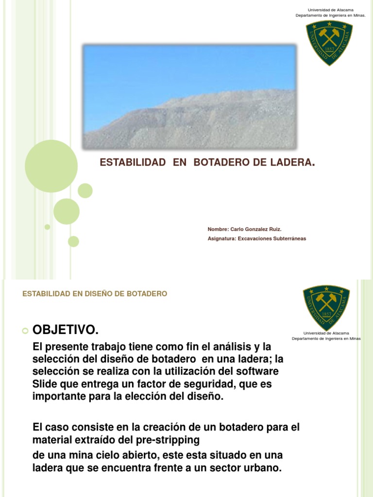 Estabilidad en Botadero de Ladera2 | PDF | Science | Ciencia (general)