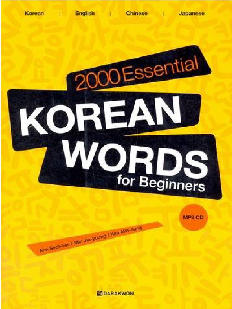 2000 Essential Korean Words For Beginners Pdf