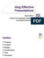 Creating Effective Poster Presentations: Stuart Boon Centre For Academic Practice & Learning Enhancement