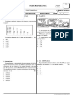 Prova de matemática para pré-vestibular com 12 questões