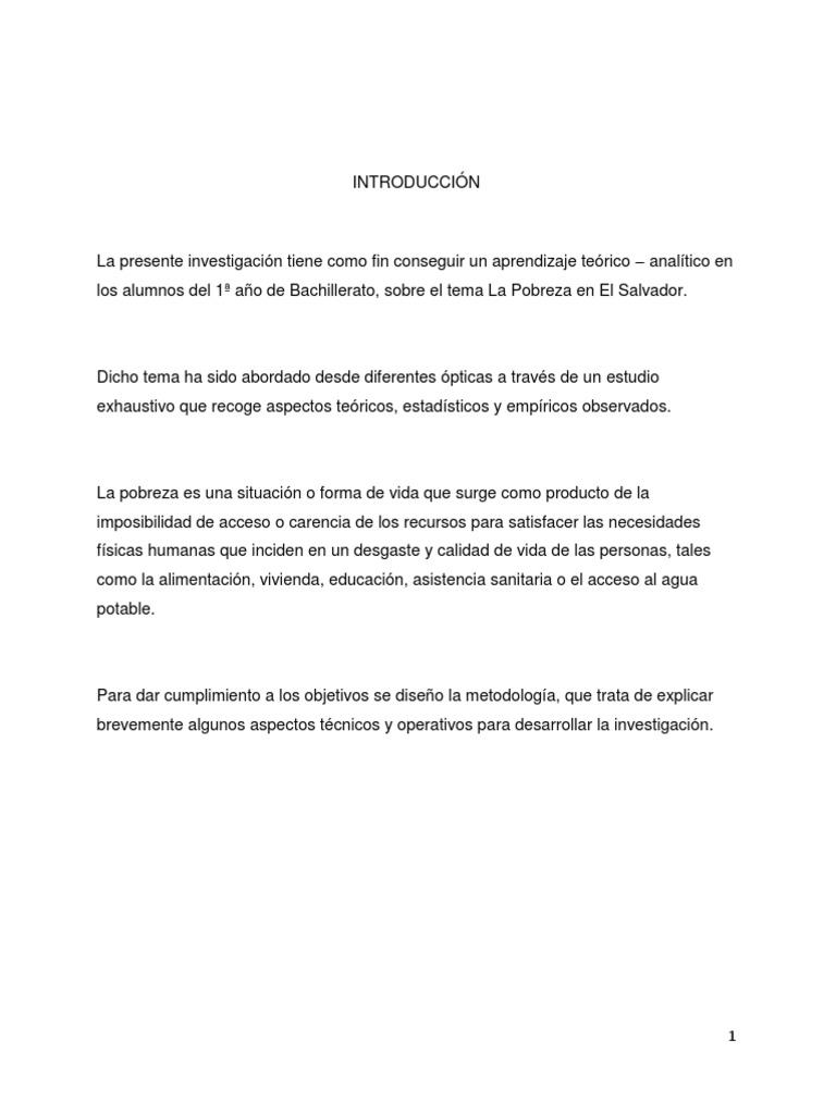 Causas y Efectos de la Pobreza en El Salvador | PDF | El Salvador | Pobreza