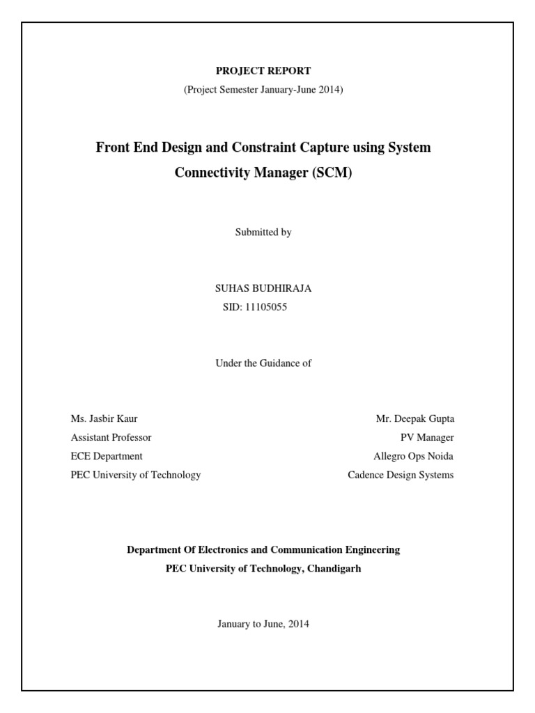 Report Suhas Cadence PDF Electronic Design Automation Integrated