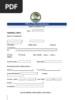 Digital Complaints Form (Ombudsman OFfice)