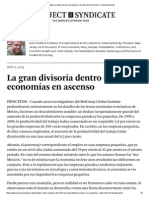 La Gran Divisoria Dentro de Las Economías en Ascenso by Dani Rodrik - Project Syndicate