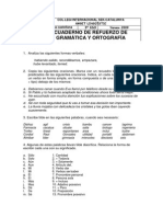 Cuaderno de Refuerzo de Gramatica y Ortografia