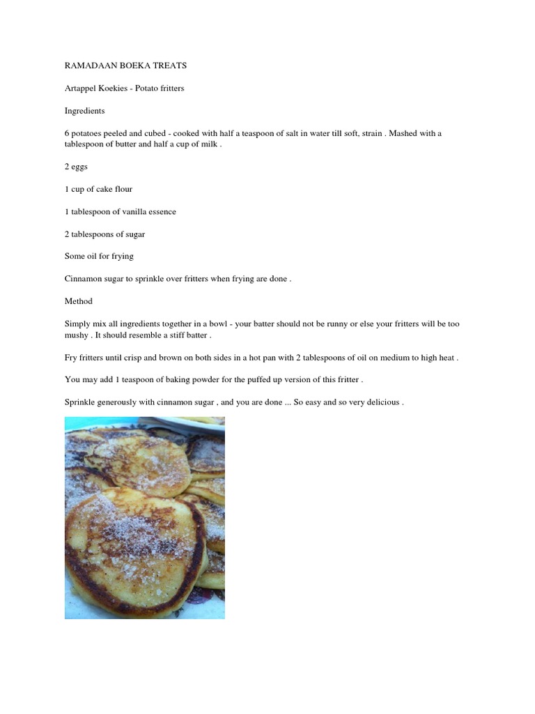 Cape Malay Boeka Treats Recipes | PDF | Baking | Cupcake