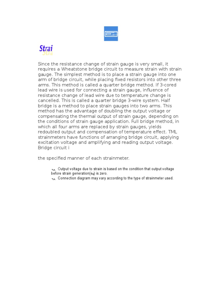 Quarter Bridge Strain Gauge Overview | PDF | Deformation (Engineering ...
