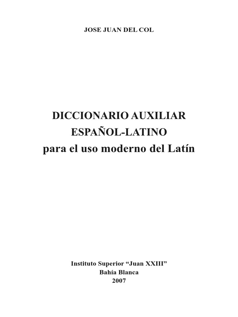 Diccionario Latin Pdf Latin Linguistica