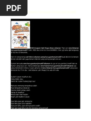 Sms Ucapan Lebaran Yang Lucu Pantun Dan Kreatif