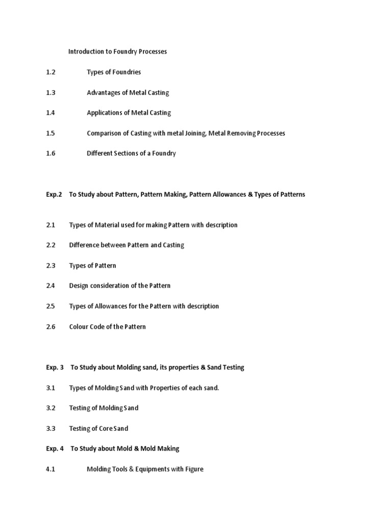 Introduction To Foundry Processes | PDF | Foundry | Casting (Metalworking)