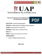 Sistema Pensionario en El Peru