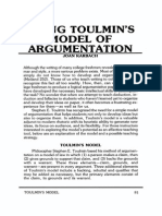 Using Toulmin's Model in Model Argumentation