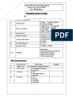 Tender Input Form: Government E-Procurement System