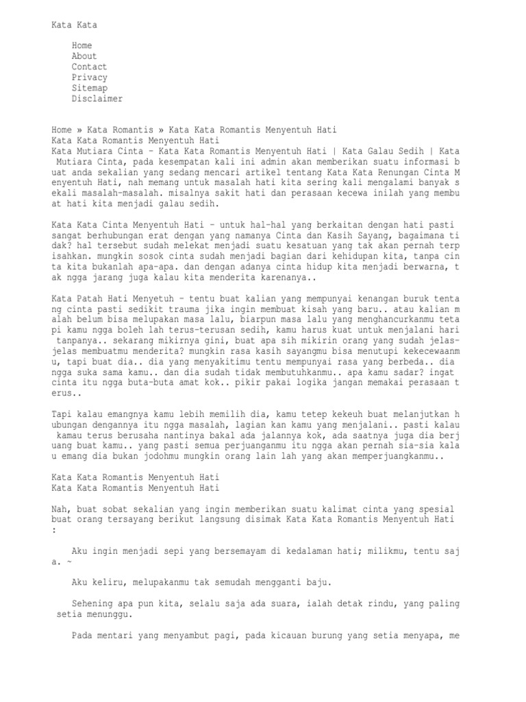 Kata Kata Romantis Menyentuh Hati