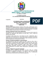 28. Ley Orgánica Para La Protección de Niños, Niñas y Adolescentes