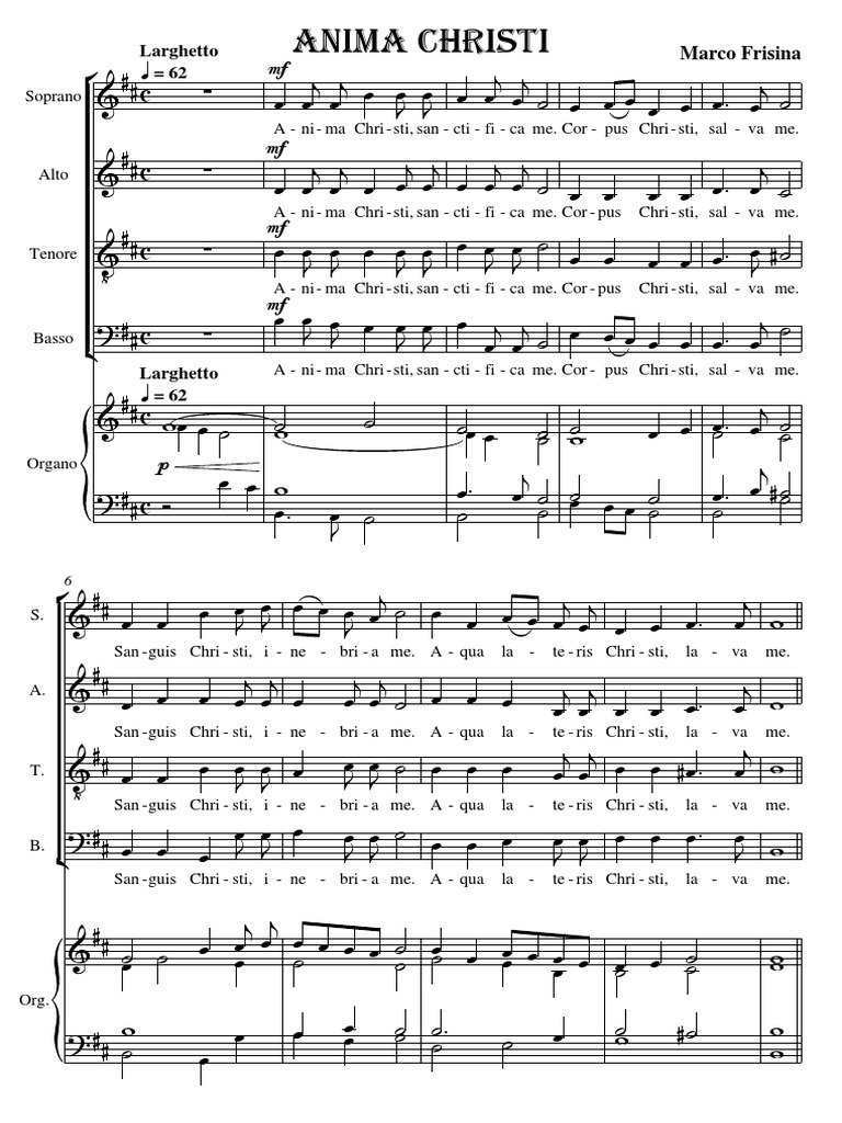 ANIMA CHRISTI FRISINA SPARTITO PDF