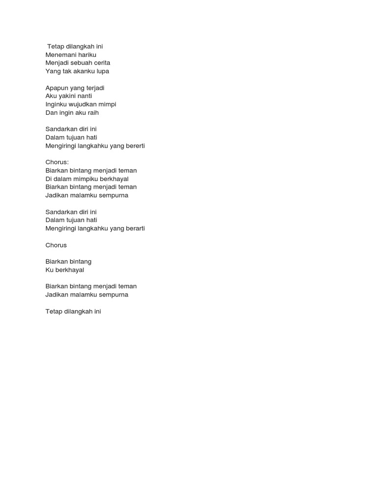 Lirik Lagu Masya Teman Bintang Pdf