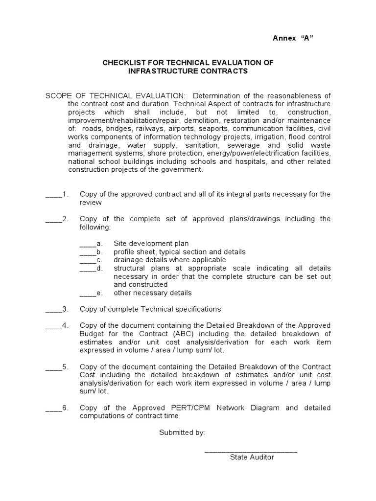 Coa Memo 2005027 Check Listannexes PDF Specification (Technical