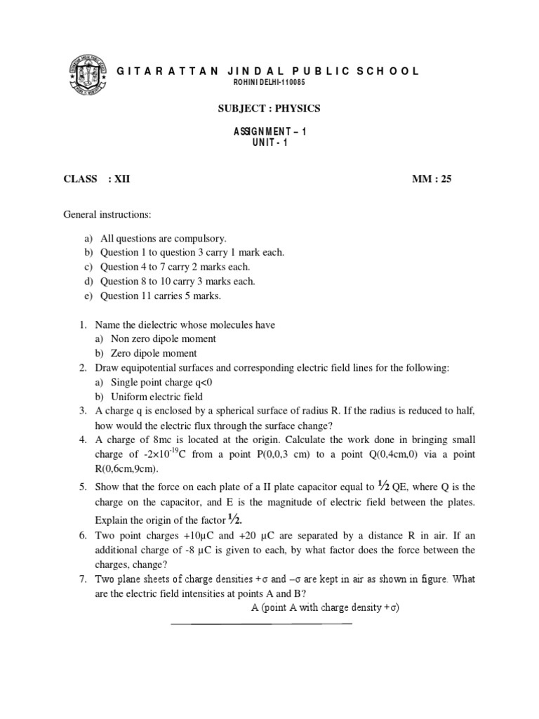 12th physics assignment answers 2021 pdf image