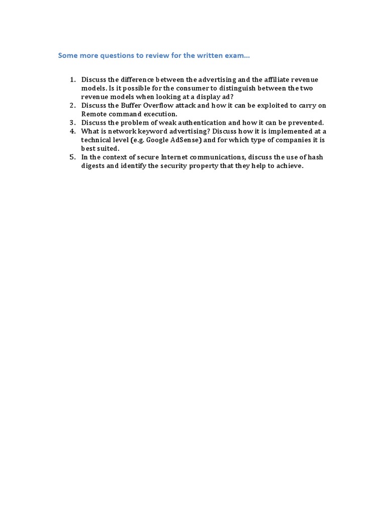 Tech Exam Prep Questions | PDF | Computers
