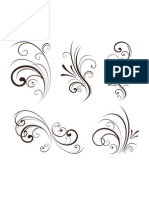Vector Set of Swirling Flourishes Decorative Floral Elements
