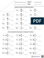 Converting Fractions to Mixed Numbers and Vice Versa