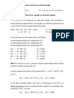 Lista de Exercícios - Equilíbrios de Oxido Redução