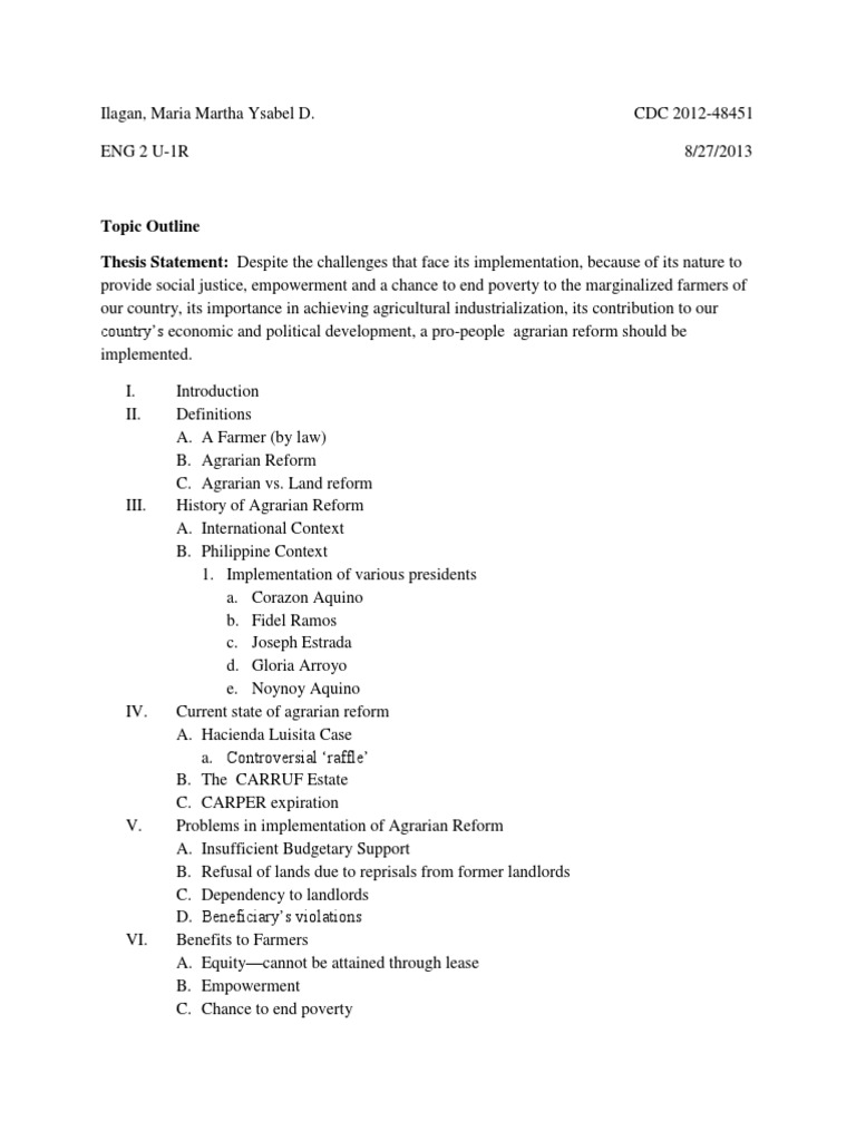Topic Outline Thesis Statement: Despite The Challenges That Face Its ...