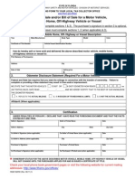 Notice of Sale And/or Bill of Sale For A Motor Vehicle, Mobile Home, Off-Highway Vehicle or Vessel