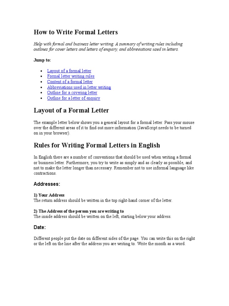 How To Write Formal Letters  PDF  Semiotics  Communication