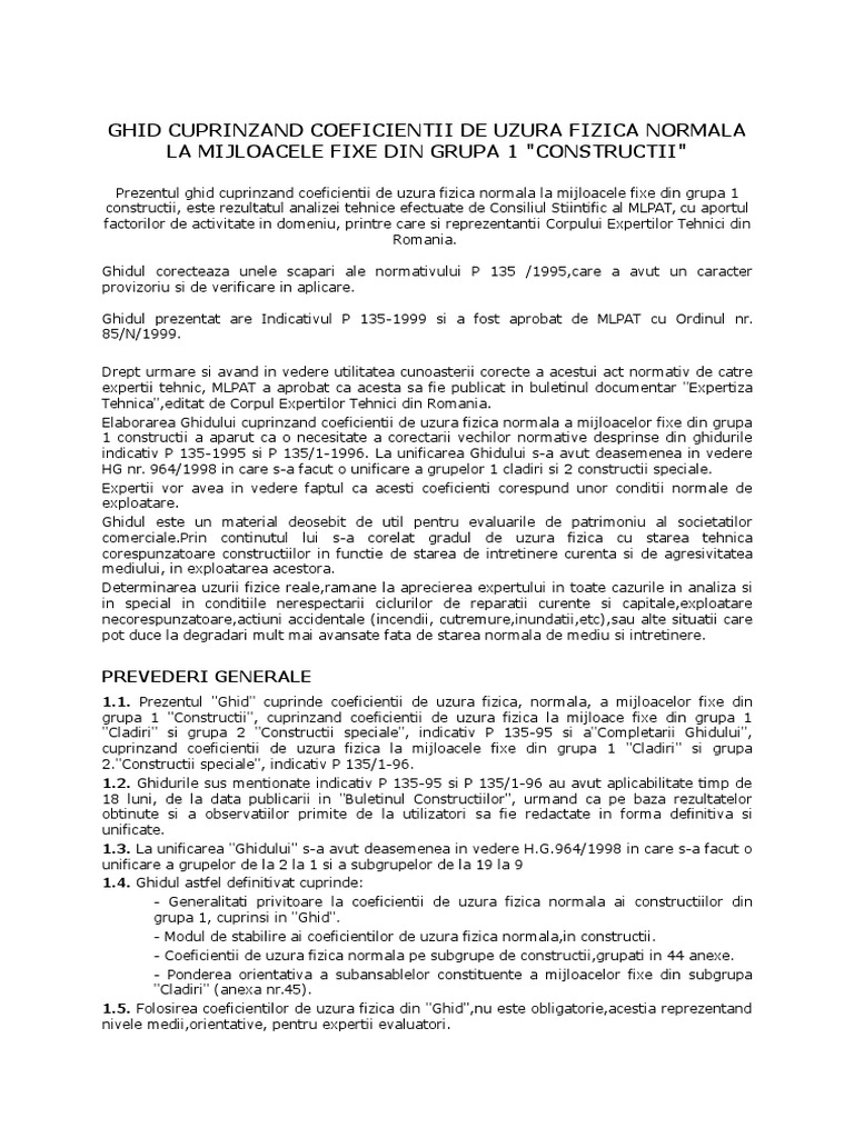 Normativ P 135-1999 | PDF