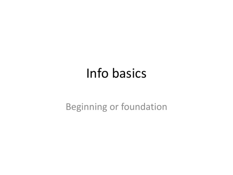 Basics | PDF