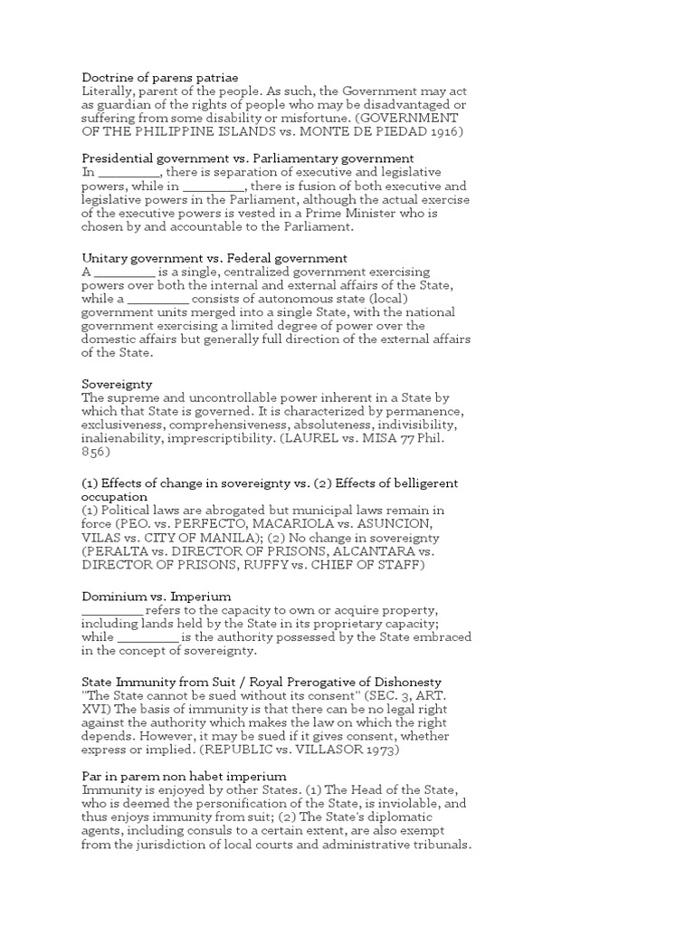Doctrine of parens patriae pdf sovereign immunity police power