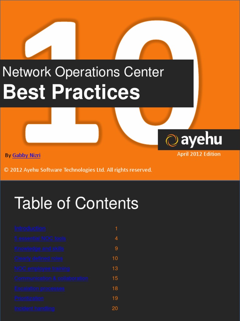Network Operations Center Best Practices Free Ebook PDF Facebook