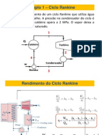 Rendimento Ciclo Rankine Água 10kPa 2MPa