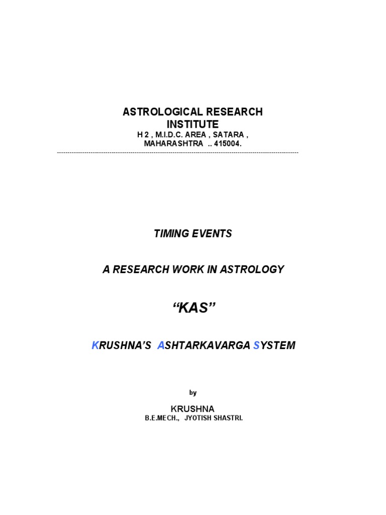 Astrological Research Institute Timing Events PDF In