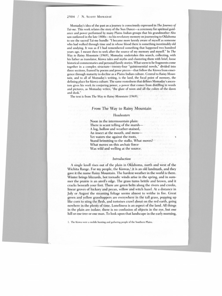 Unit 10 The Way To Rainy Mountain.pdf Cowboys Agriculture