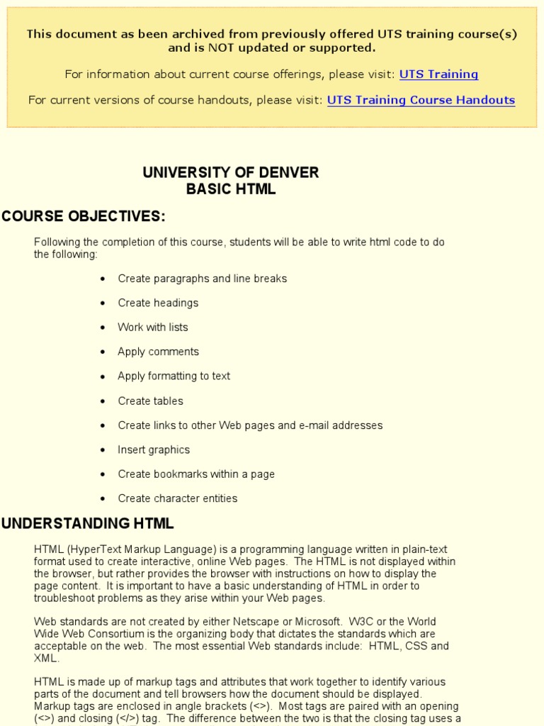 HTML Tutorial | PDF