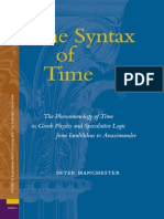 Peter Manchester The Syntax of Time The Phenomenology of Time in Greek Physics and Speculative Logic From Iamblichus To Anaximander Ancient Mediterranean and Medieva